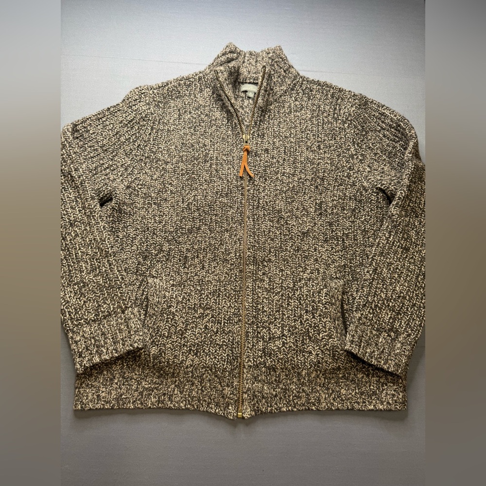 LL Bean Lambs wool full zip sweater XL